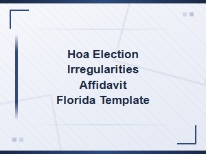 Florida Hoa Election Recount Affidavit Template
