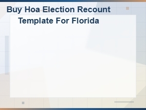 Florida Hoa Election Recount Request Template