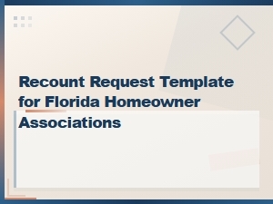 Florida Hoa Recount Request Template